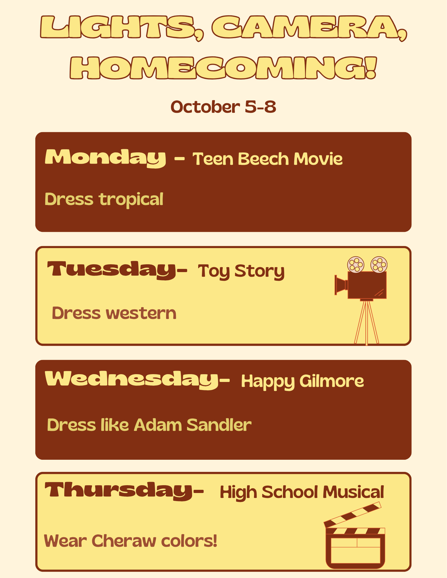 HOCO 26 Oct. 5-8
